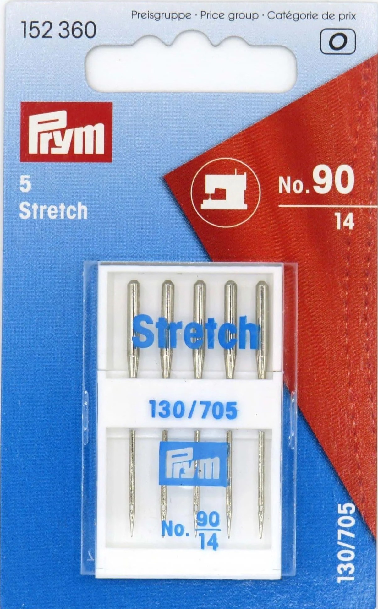 PRYM, Stretch Sewing Machine Needles, 130/705, no.75/90, 5 pcs