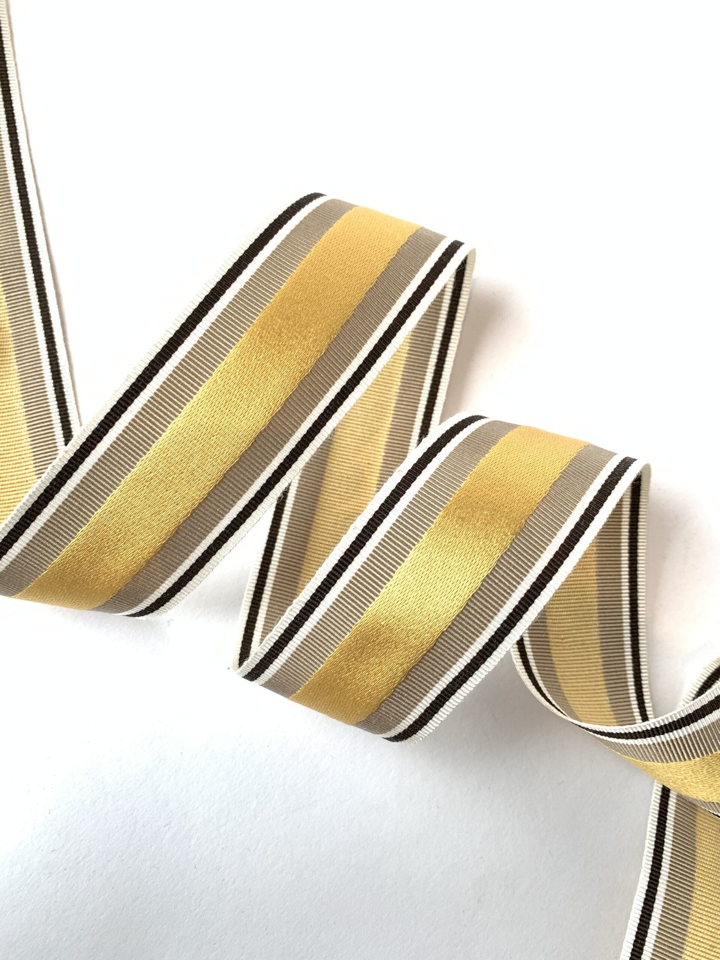 Striped woven grosgrain ribbon 40mm