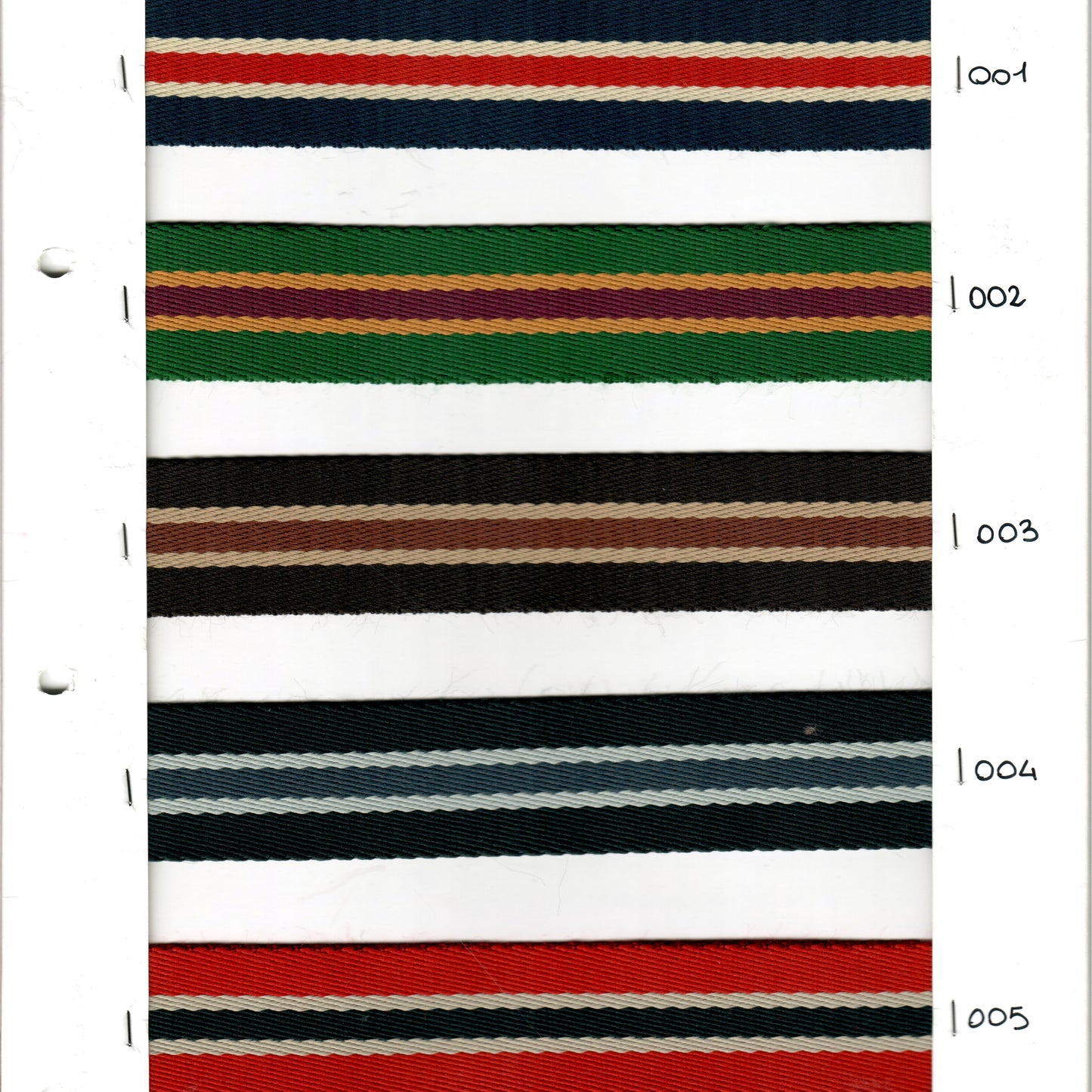 Polyester Rigid Striped Webbing 30mm, 5 colours