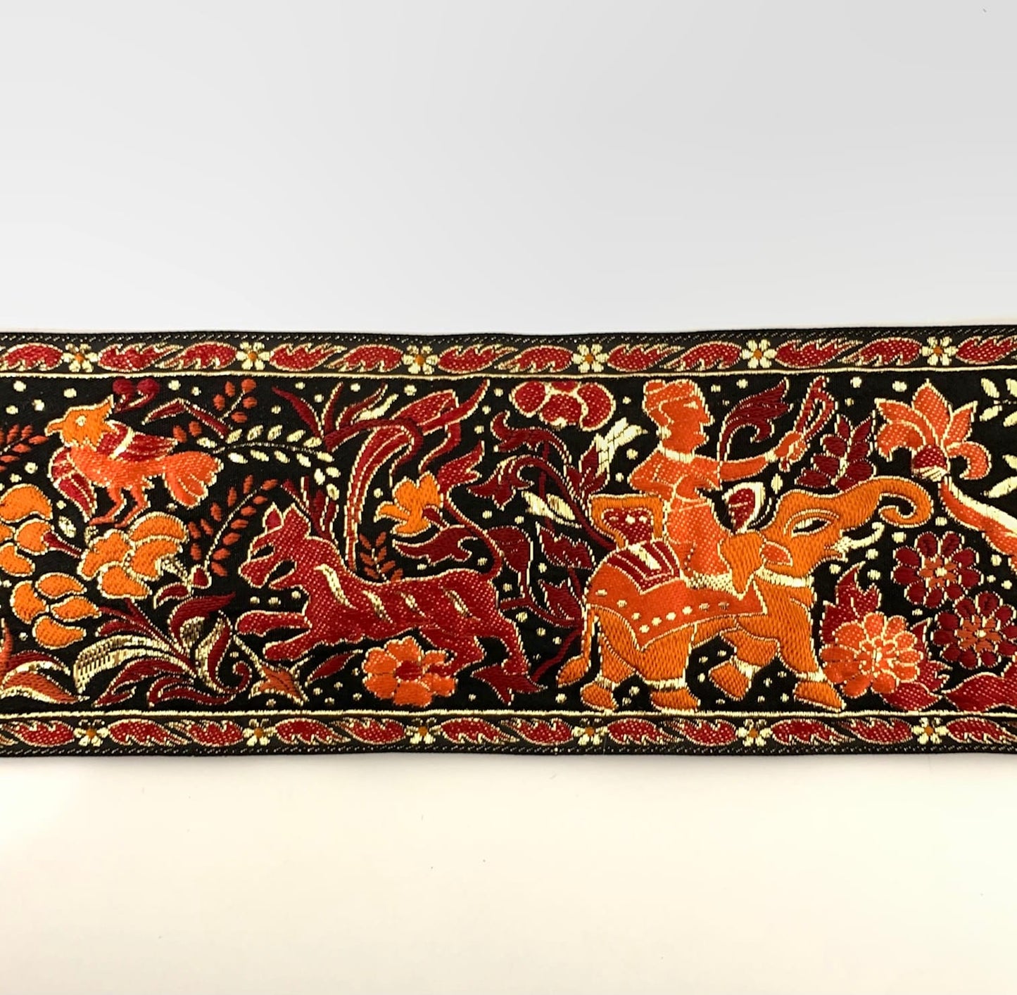 Vintage Embroidered Indian Design Jacquard Trim