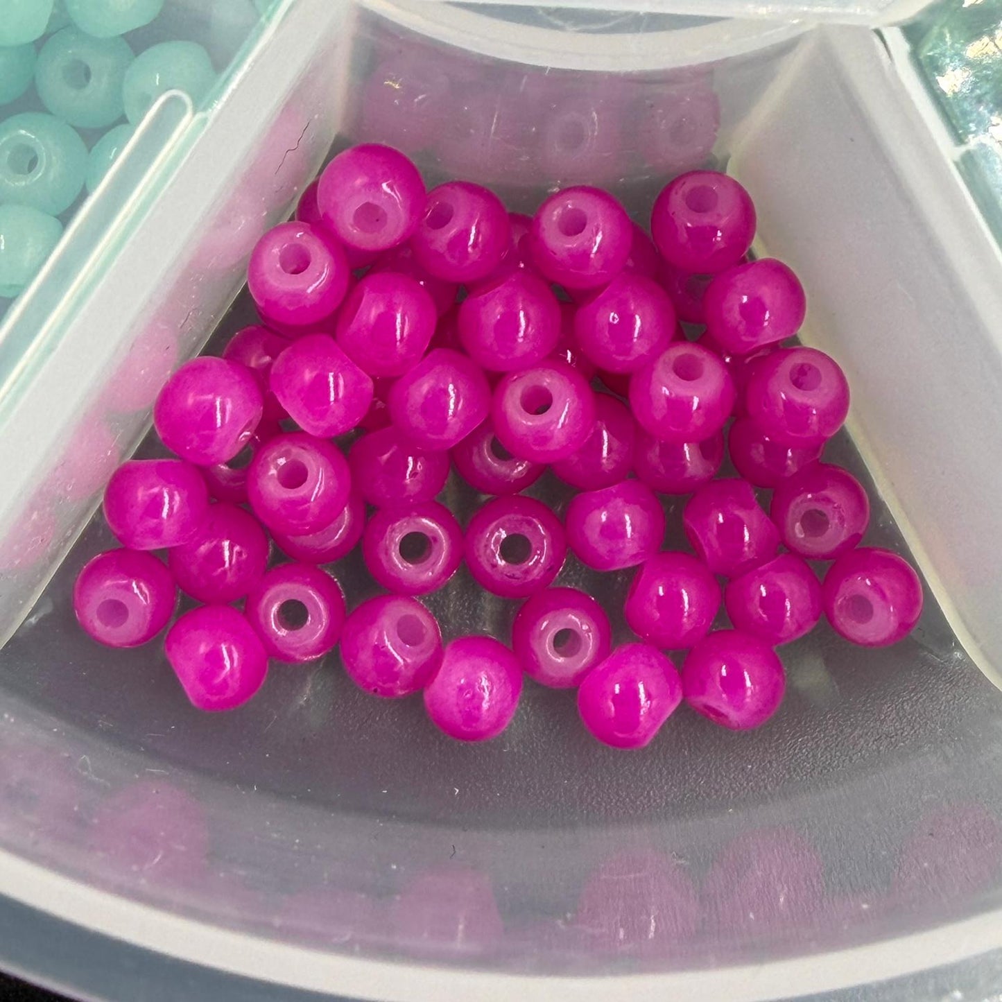 Assorted Rounded Glass Beads, 4mm
