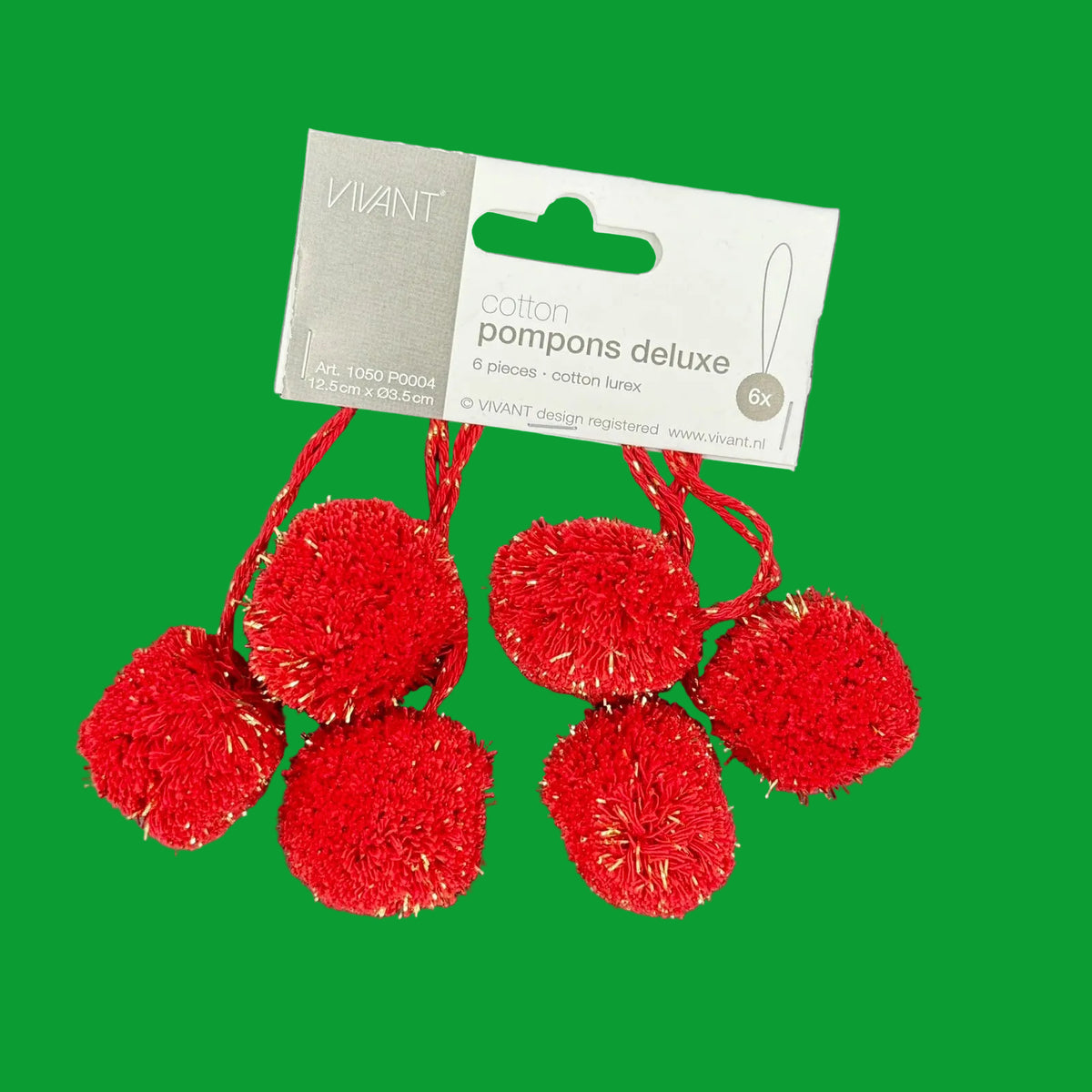 Lurex Small PomPom, Handmade in India, Pack of 6