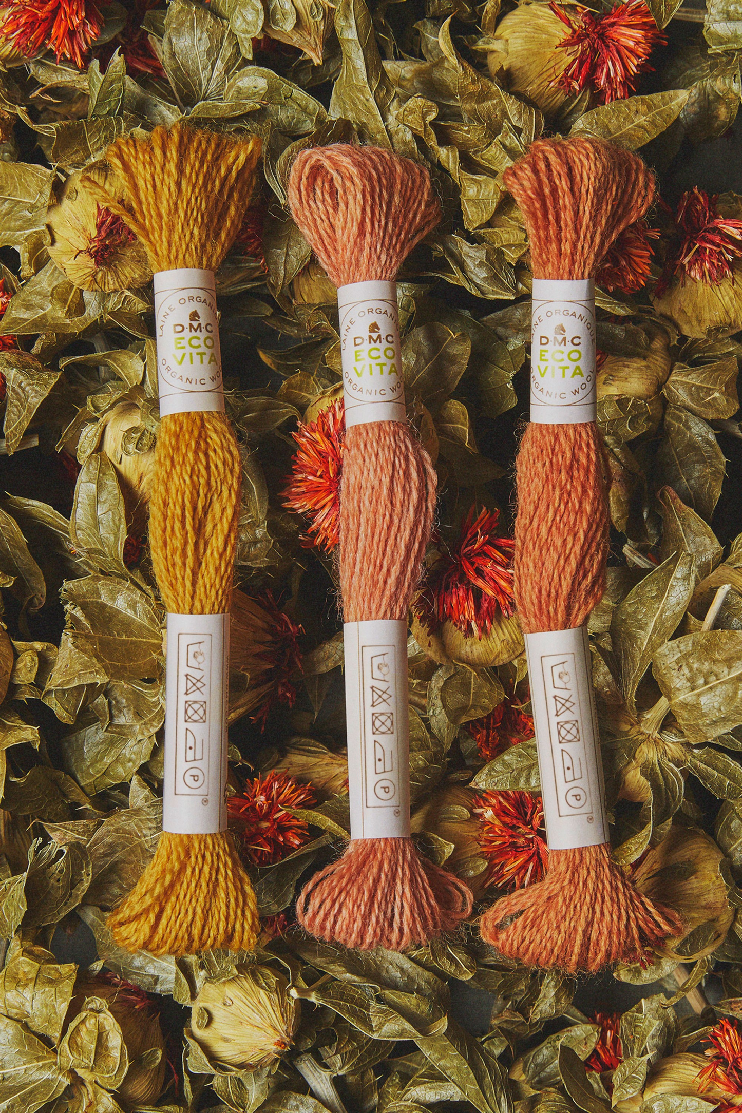 Eco Vita Naturally Dyed Organic Wool Thread, 60 colours