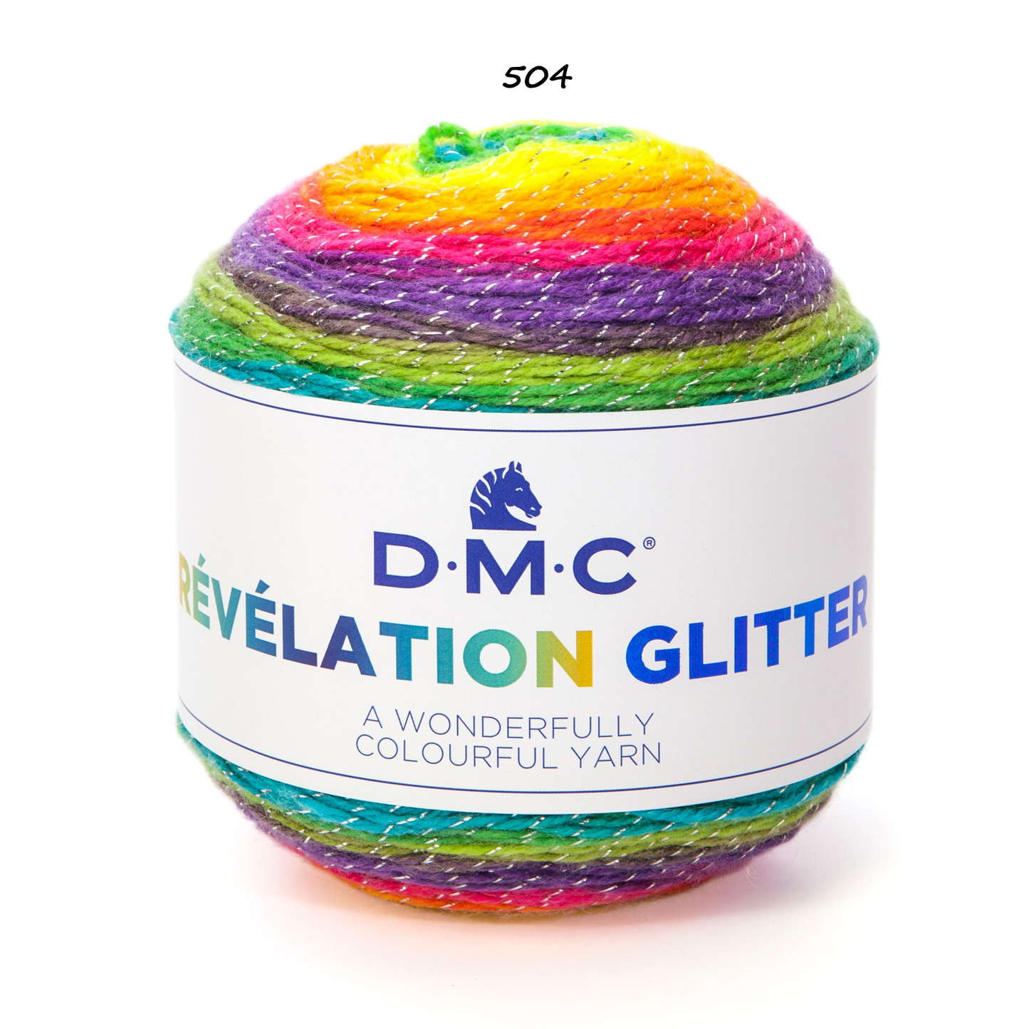 DMC Révélation Glitter, Colourful Yarn Cakes, 8 colours