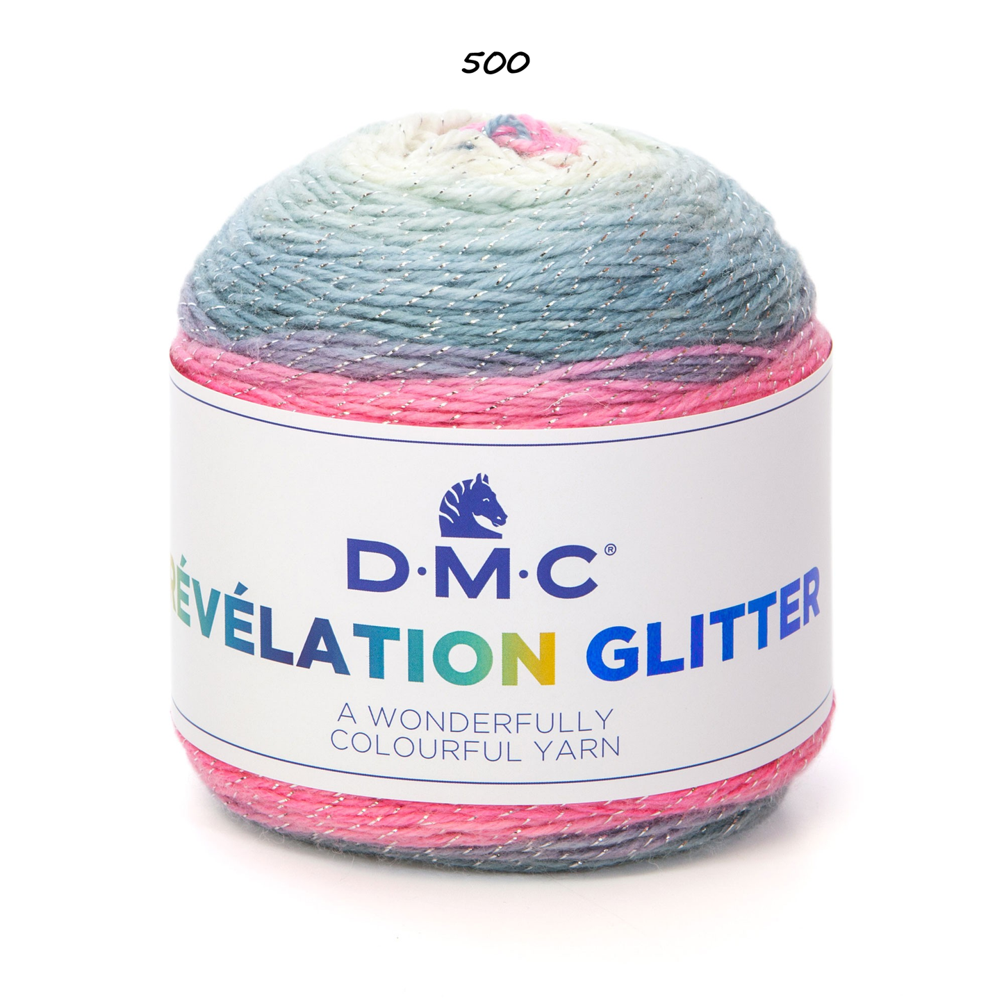 DMC Révélation Glitter, Colourful Yarn Cakes, 8 colours