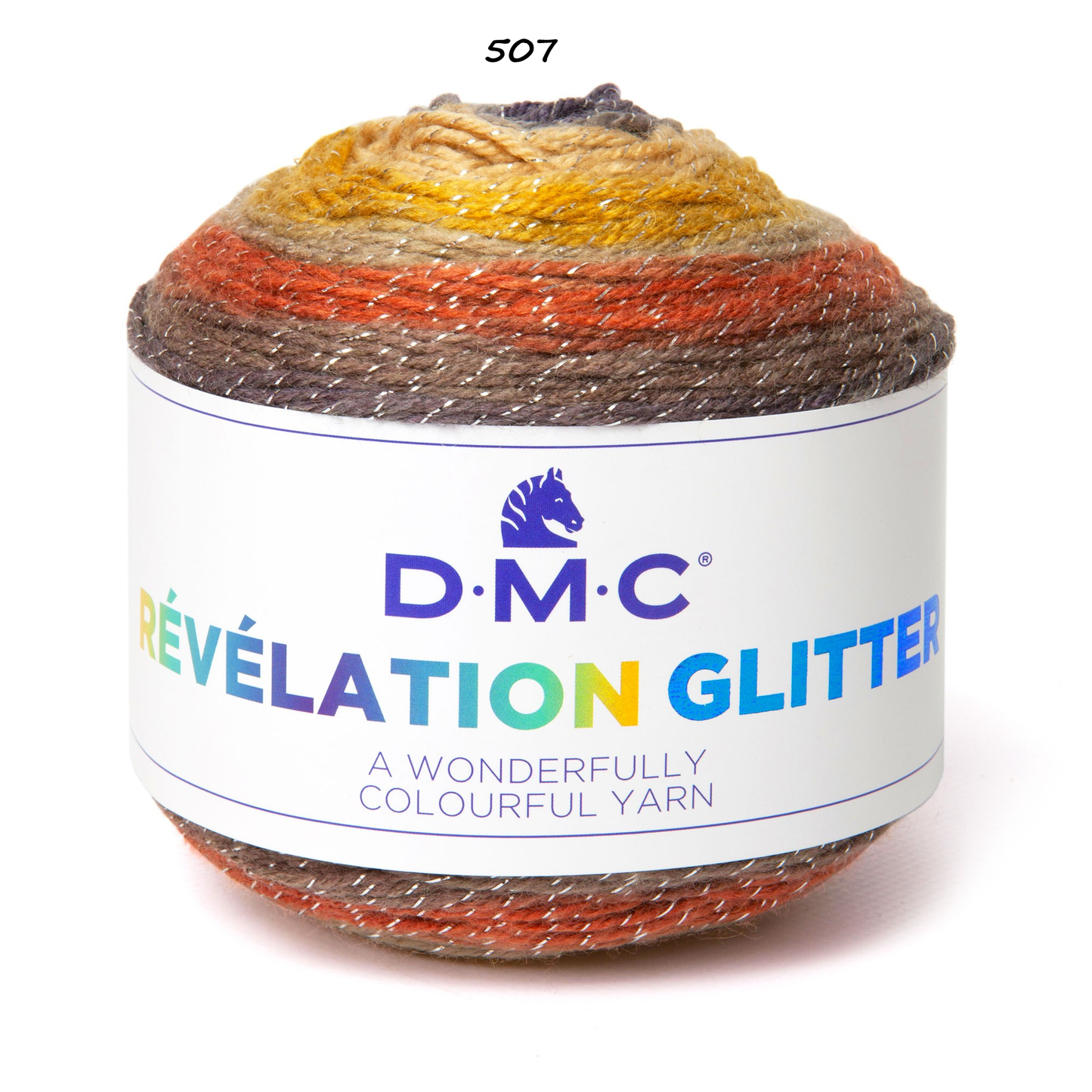 DMC Révélation Glitter, Colourful Yarn Cakes, 8 colours