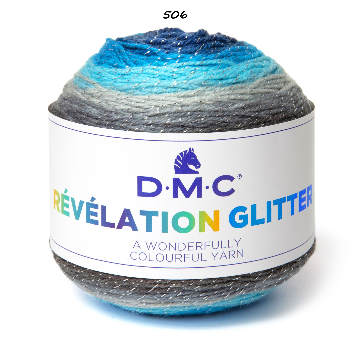 DMC Révélation Glitter, Colourful Yarn Cakes, 8 colours