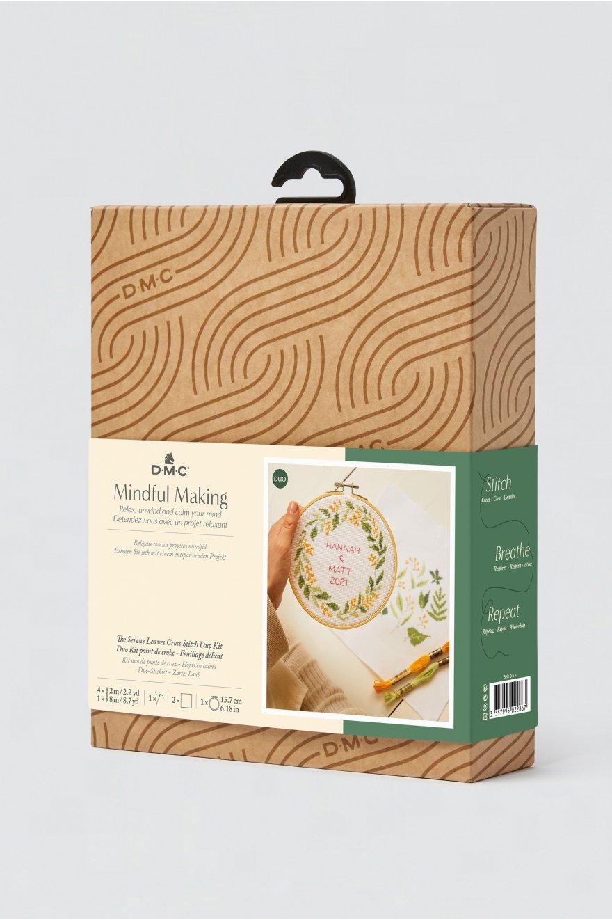 DMC Mindful-making cross stitch Kit - Serene Leaves
