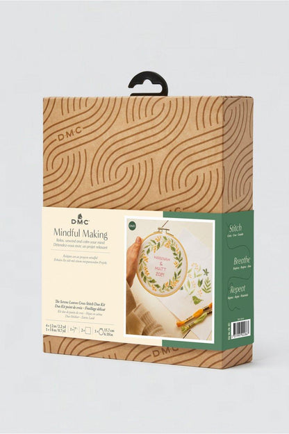 DMC Mindful-making cross stitch Kit - Serene Leaves
