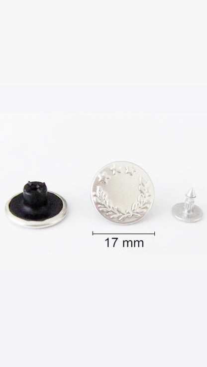 Jeans Buttons + Nails, Laurel Motif