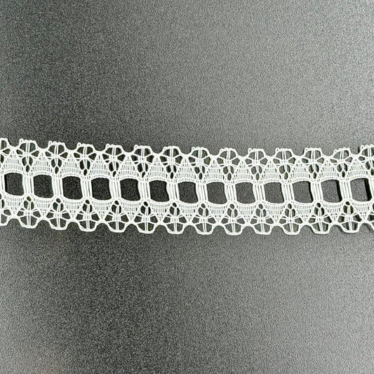 Raschel Lace, 25mm, White, Discontinued