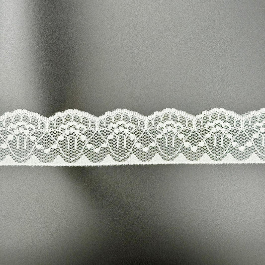 Raschel Lace, 34mm, White, Discontinued