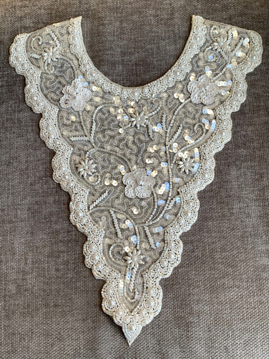 Beaded floral applique