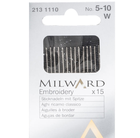 Milward Hand Sewing Embroidery/Crewel Needles, no.5-10