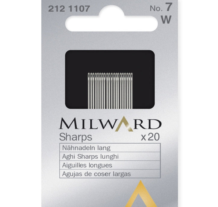 Milward Hand Sewing Needles: Sharps: no.7