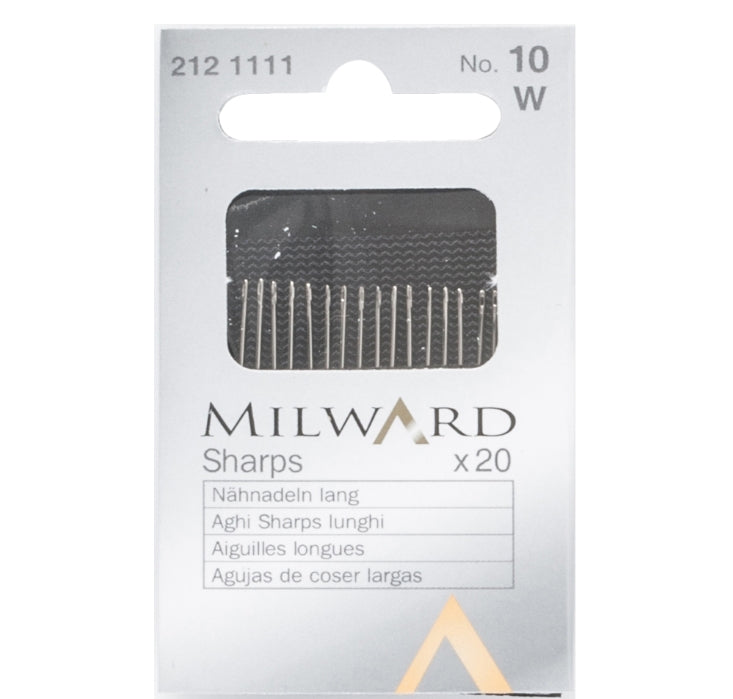 Milward Hand Sewing Needles: Sharps: no.10