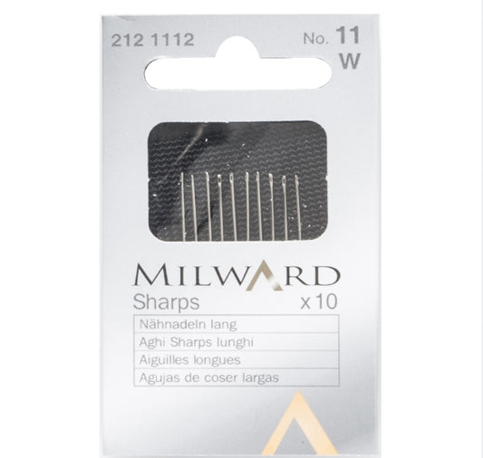 Milward Hand Sewing Needles: Sharps: no.11