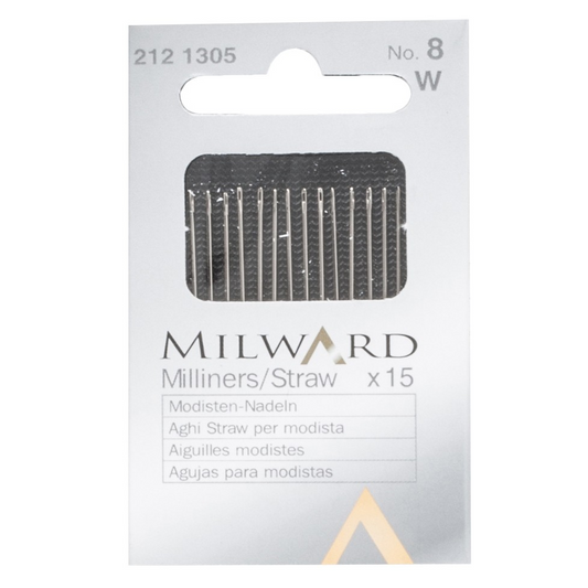 Milward Hand Sewing Needles: Straw/Milliners: no.8