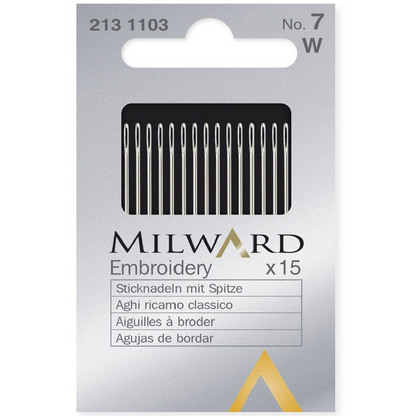 Milward Hand Sewing Embroidery/Crewel Needles, no.7