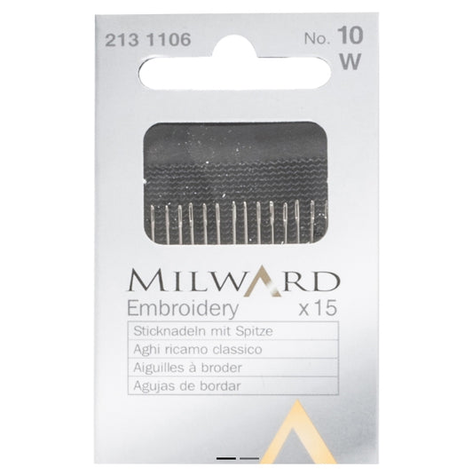Milward Hand Sewing Embroidery/Crewel Needles, no.10