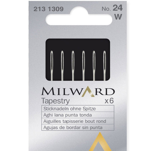 Milward Hand Sewing Needles: Tapestry: no.24