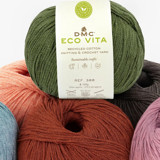 DMC Eco Vita Recycled Cotton Knitting & Crochet Yarn, 30 colours