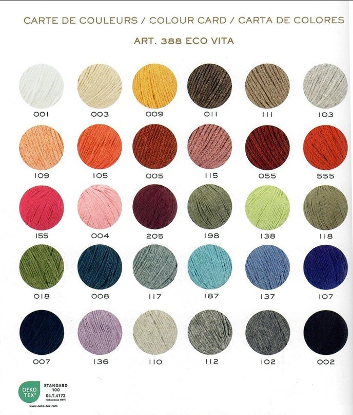 DMC Eco Vita Recycled Cotton Knitting & Crochet Yarn, 30 colours