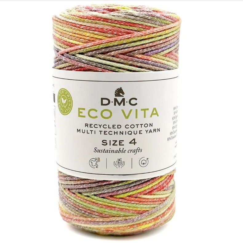DMC Eco Vita 4 Multicolour Cotton Yarn, 9 colours
