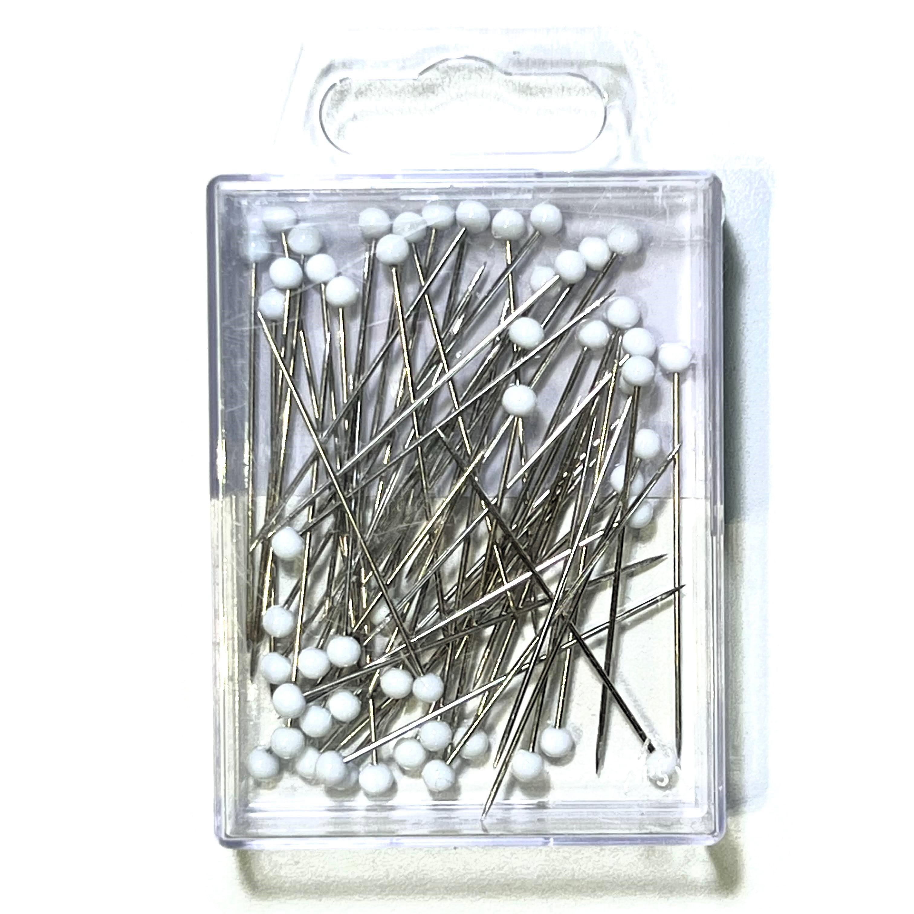 White Glass-Headed Pins 0.80x50mm, 50 pieces – ALFA-G Haberdashery