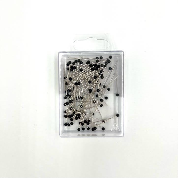 Black Glass-Headed Pins 0.60x30mm, 100 pieces