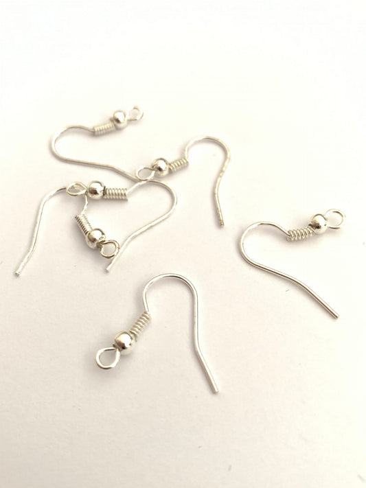 Silver Plated Ear Wire 0.71mm Bead And Loop Hook