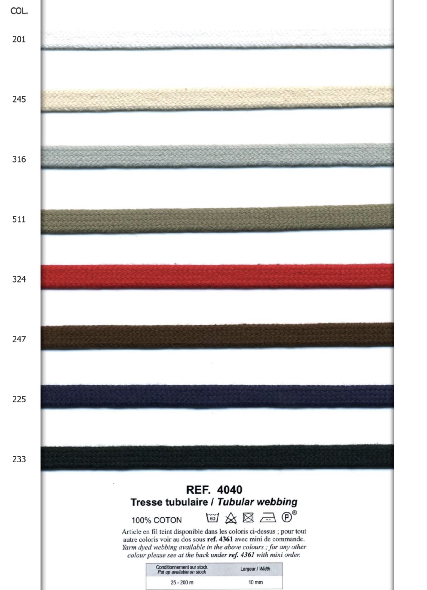 Flat Tubular Cord, 10mm – ALFA-G Haberdashery