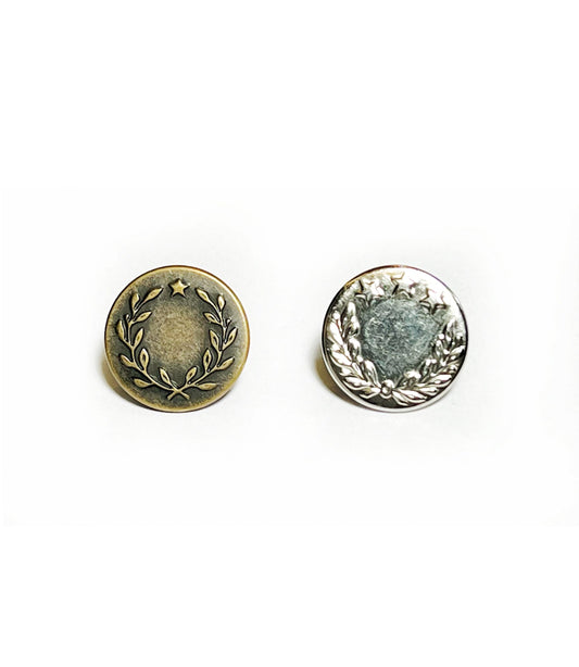 Jeans Buttons + Nails, Laurel Motif