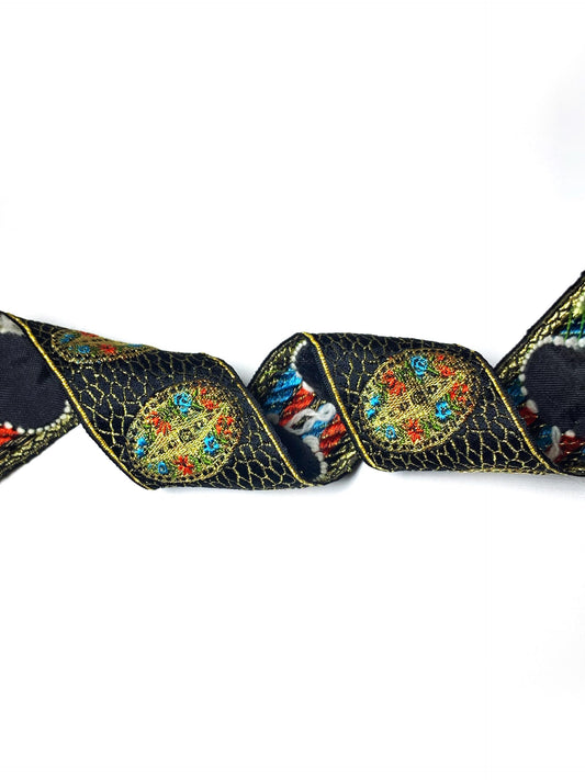 Vintage Médaillon Embroidered Jacquard Ribbon