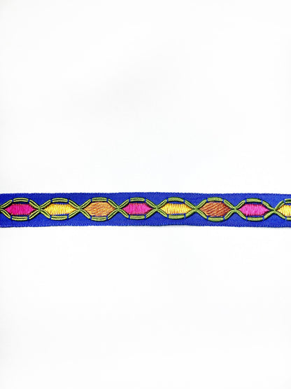 Vintage Embroidered Jacquard Geometric Ribbon