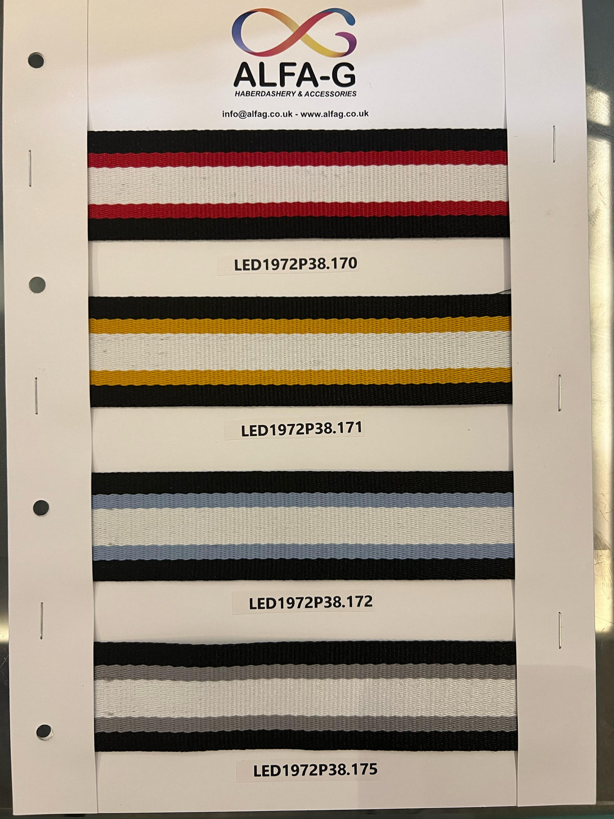 Led Webbing Striped Webbing, 38mm, 4 colours – ALFA-G Haberdashery