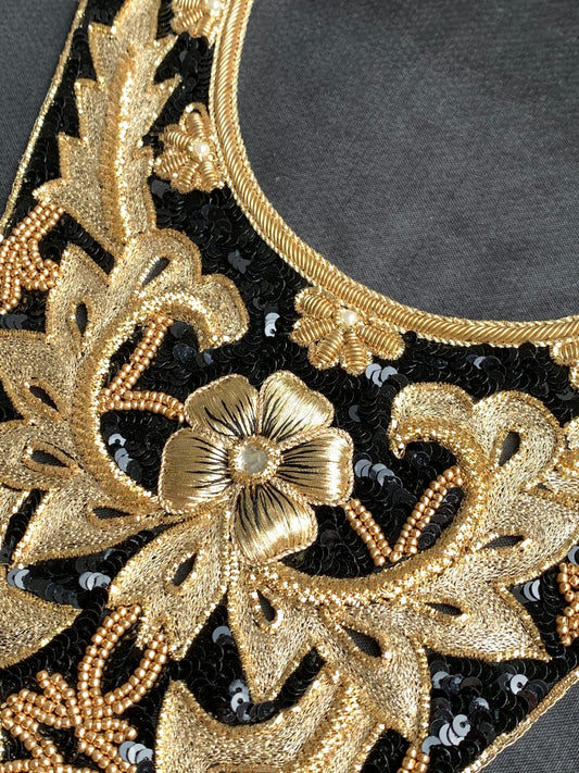 Large beaded floral applique
