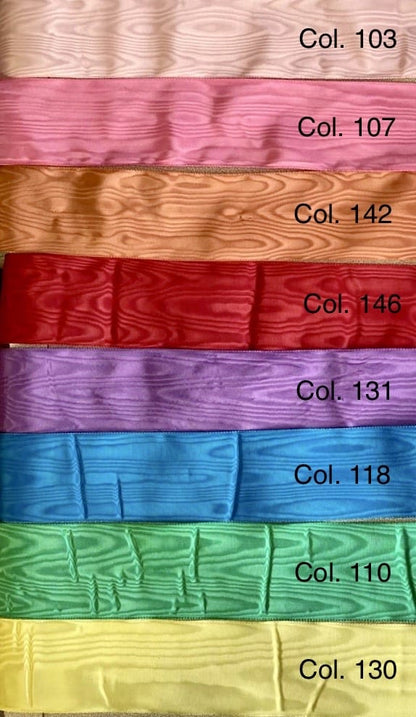Moire Satin Ribbon 50mm, 8 colours