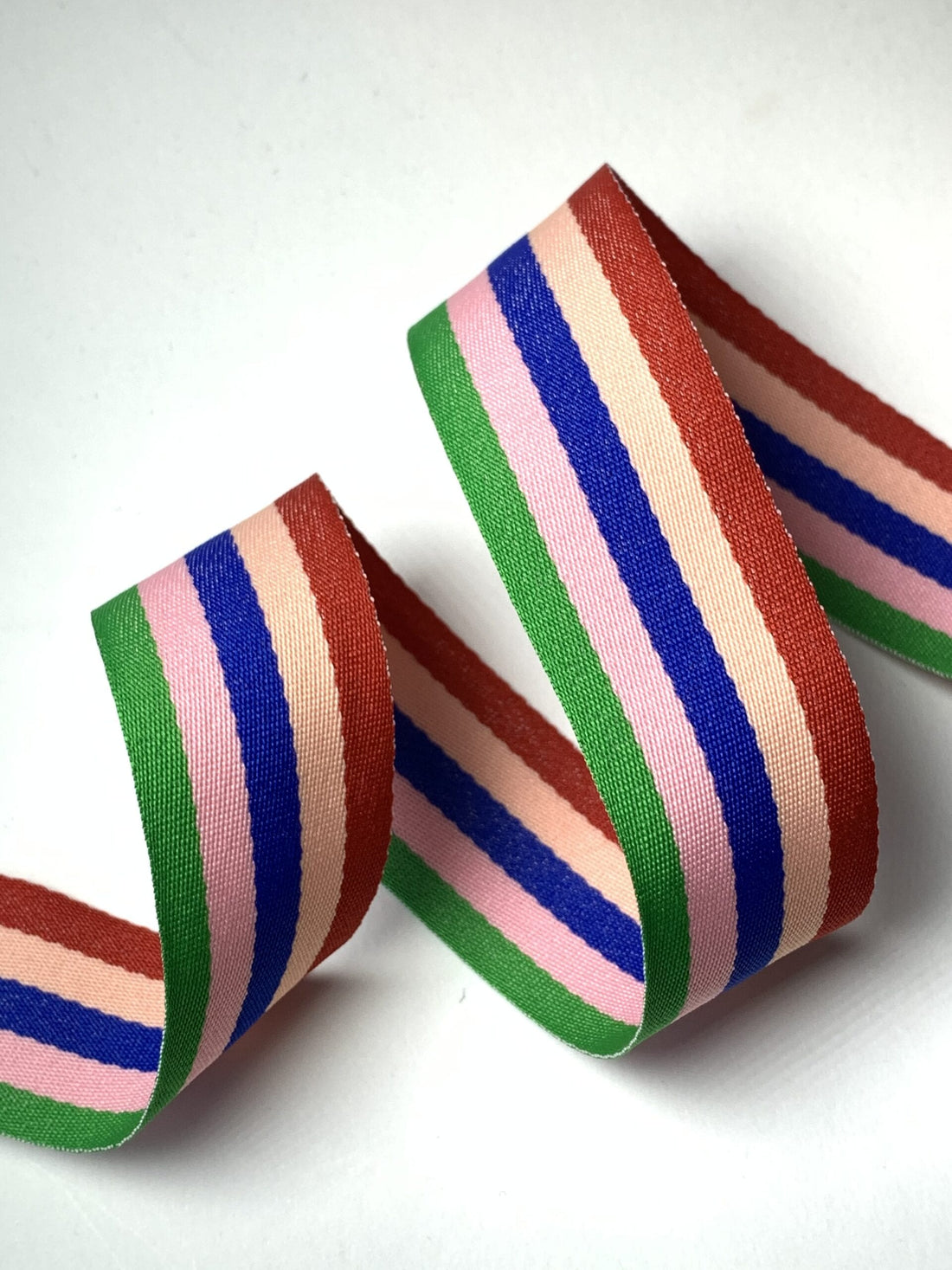 Woven Multicolour Striped Ribbon 30mm – ALFA-G Haberdashery