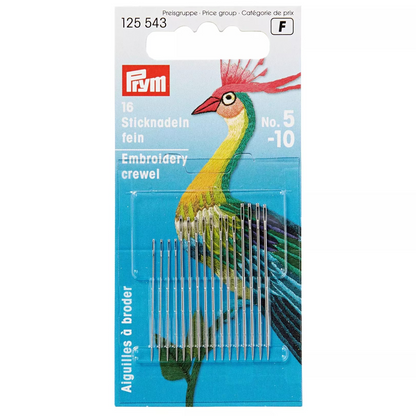 PRYM Embroidery Crewel Needles, No.3-9/No.5-10