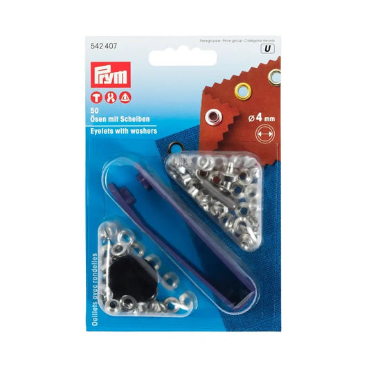 Prym Eyelets, With Washers, 4.0 mm, 3 Variants