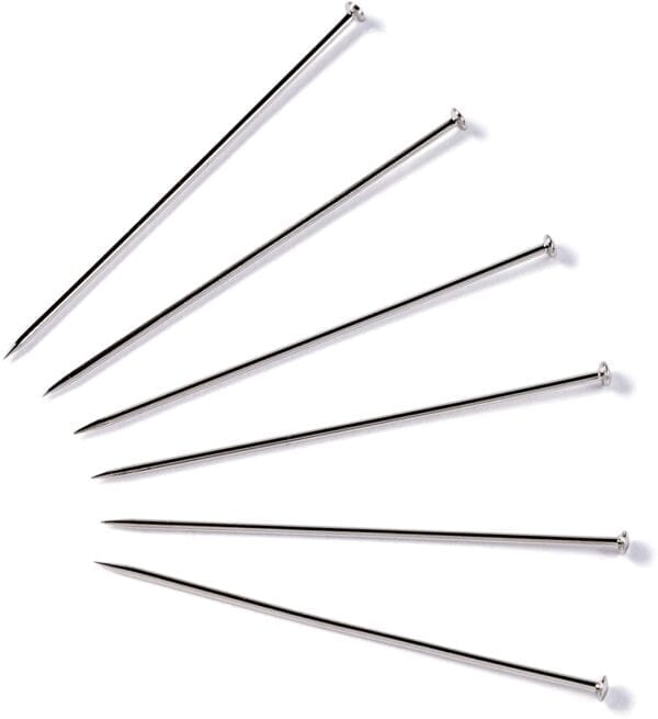 Pins, 0.60 x 30mm, silver-coloured, 50g, plastic box