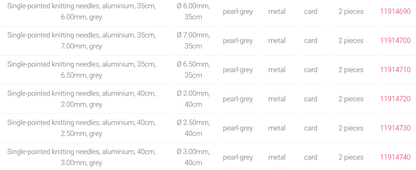 PRYM Single-Pointed Knitting Needles in Aluminium, 40 variations