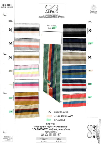 "Farniente" Striped Grosgrain, 7 variants