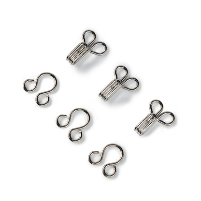 PRYM Dress Hooks and Eyes Fasteners, stainless brass, 2 colours