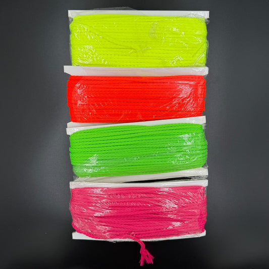 Polyester Cord, 4mm, Pack of 4 Neon Colours