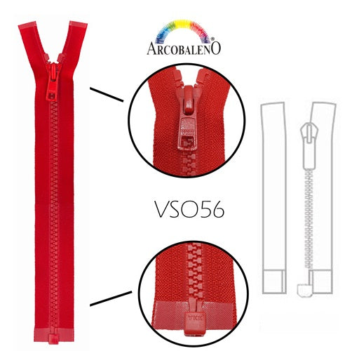 YKK Open Ended Plastic Vislon Zipper No.5, 82.5/120cm, 4 colours