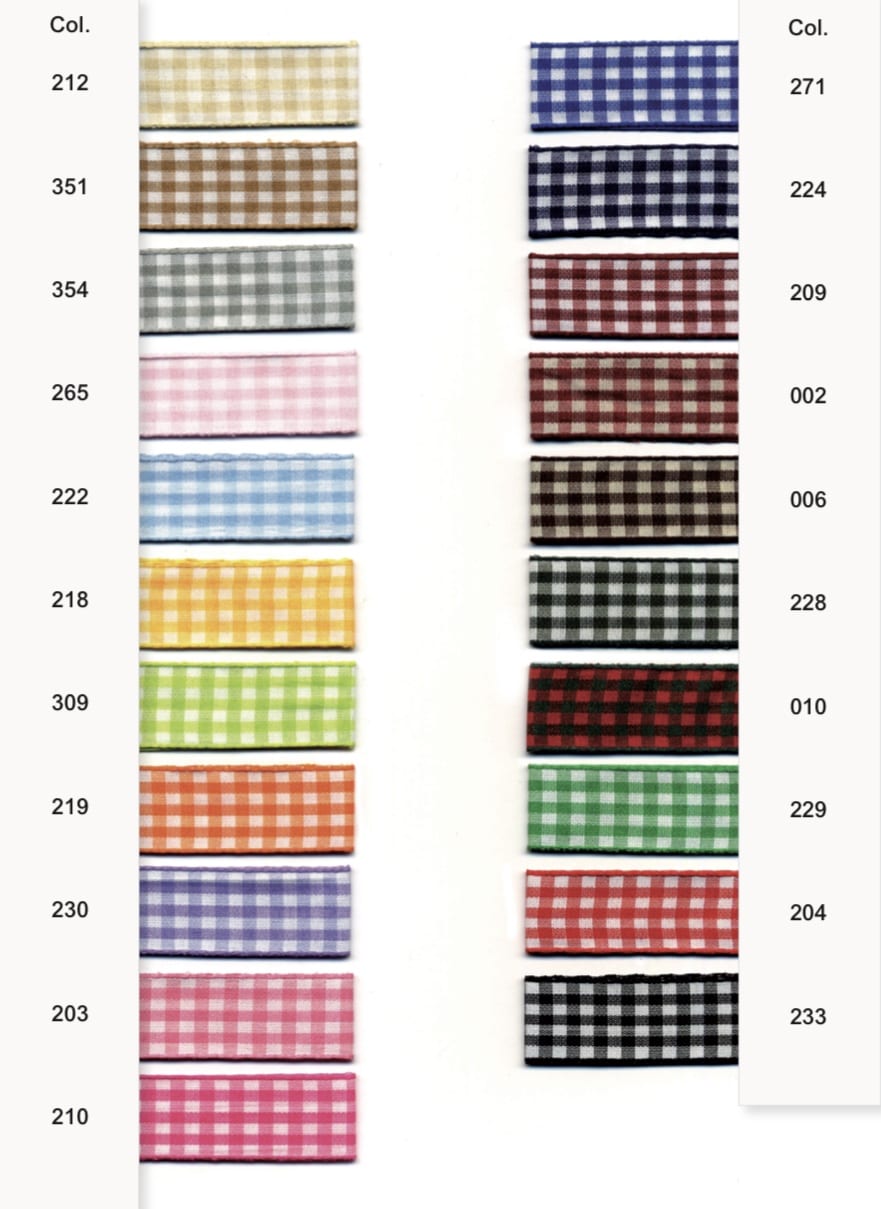Vichy Gingham Check Ribbon, 11 colours