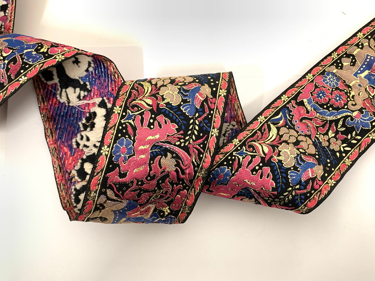Vintage Embroidered Indian Design Jacquard Trim