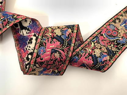 Vintage Embroidered Indian Design Jacquard Trim